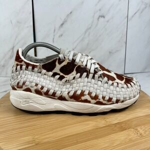 Nike Air Footscape Woven Cow Print Womens Size 9 Running Shoes FB1959-100